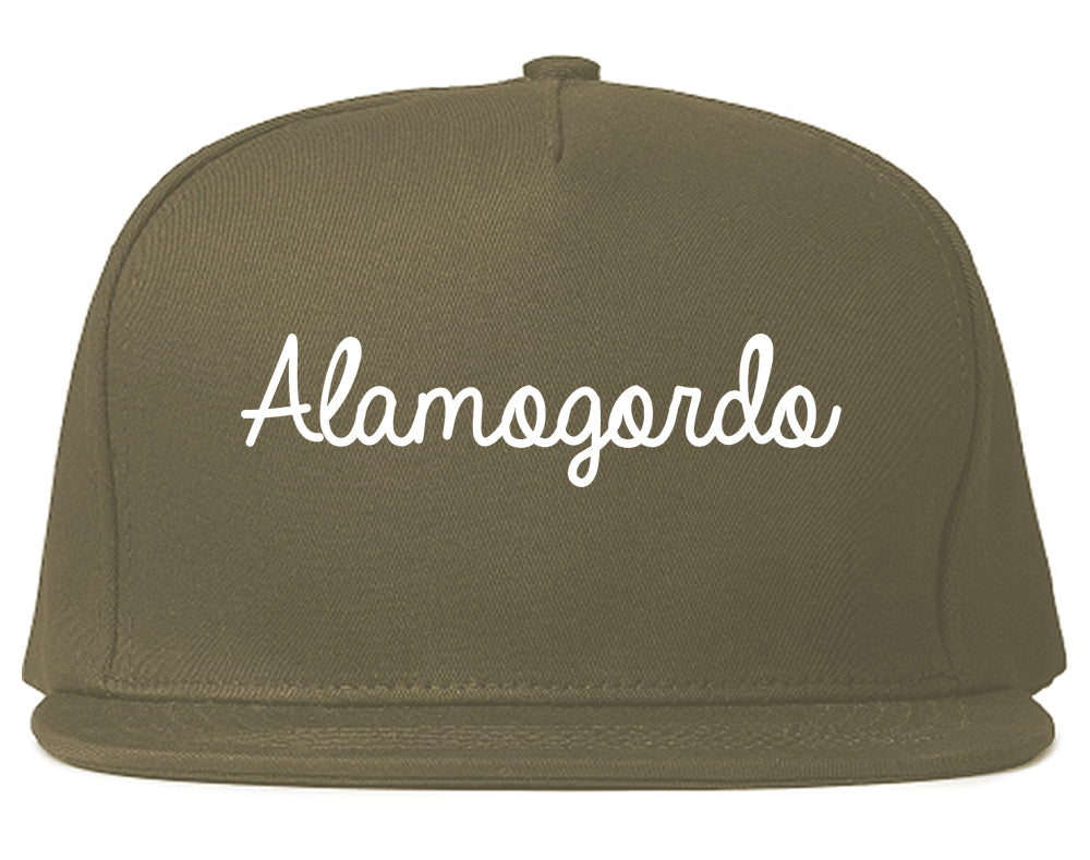 Alamogordo New Mexico NM Script Mens Snapback Hat Grey