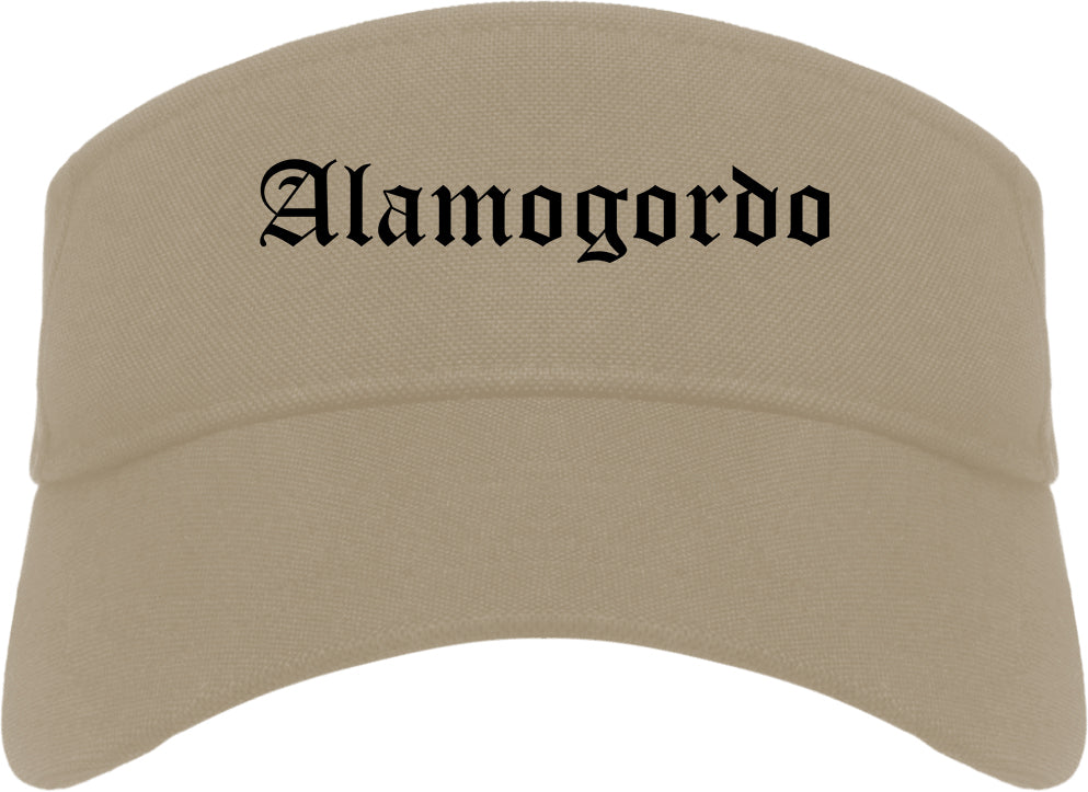 Alamogordo New Mexico NM Old English Mens Visor Cap Hat Khaki