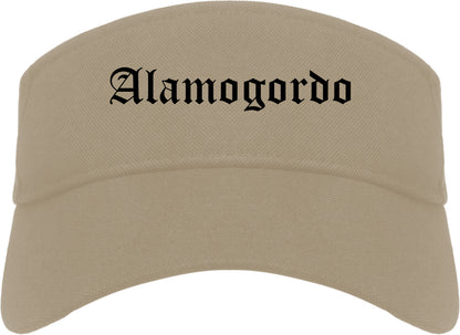 Alamogordo New Mexico NM Old English Mens Visor Cap Hat Khaki