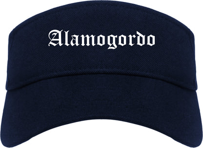 Alamogordo New Mexico NM Old English Mens Visor Cap Hat Navy Blue
