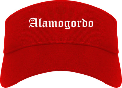 Alamogordo New Mexico NM Old English Mens Visor Cap Hat Red