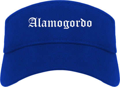 Alamogordo New Mexico NM Old English Mens Visor Cap Hat Royal Blue