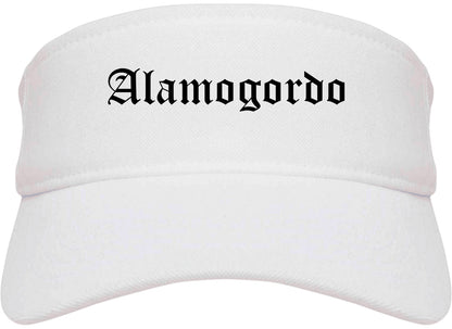 Alamogordo New Mexico NM Old English Mens Visor Cap Hat White