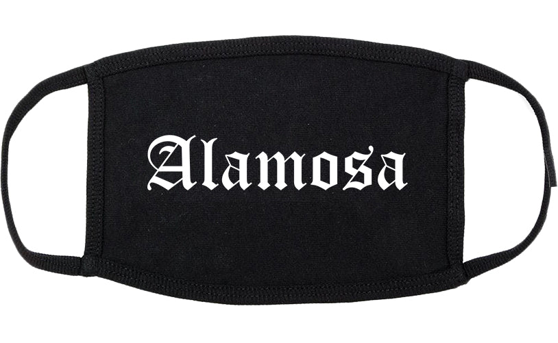 Alamosa Colorado CO Old English Cotton Face Mask Black