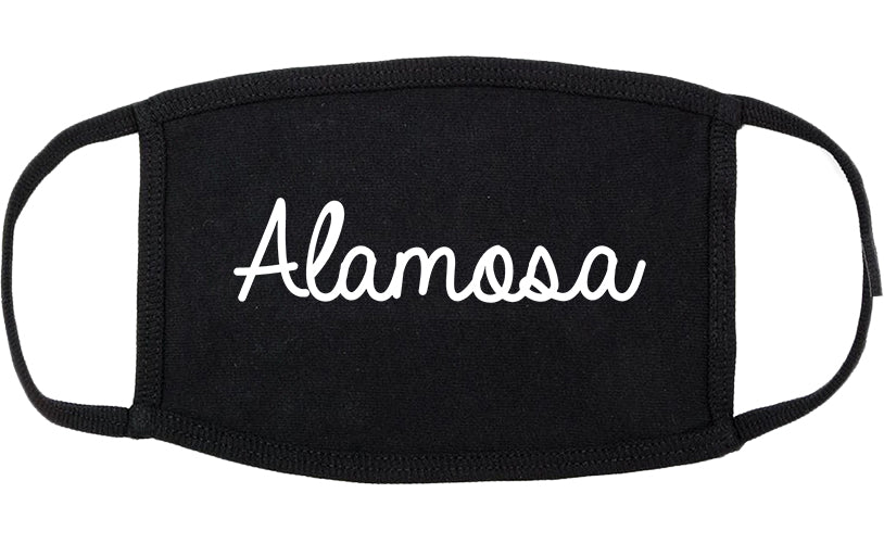 Alamosa Colorado CO Script Cotton Face Mask Black