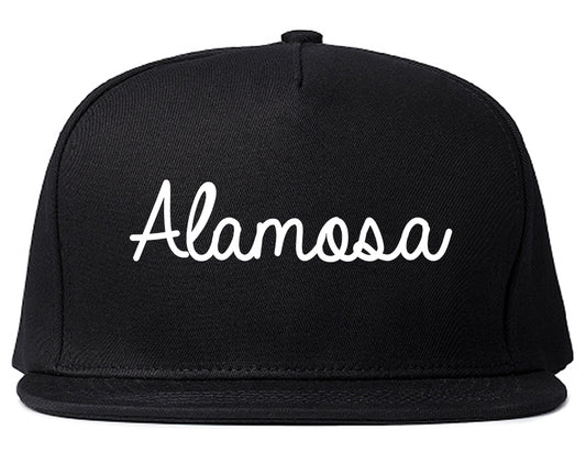 Alamosa Colorado CO Script Mens Snapback Hat Black