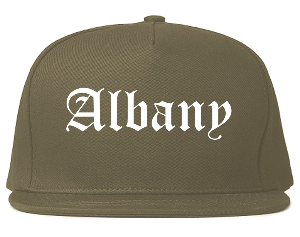 Albany California CA Old English Mens Snapback Hat Grey