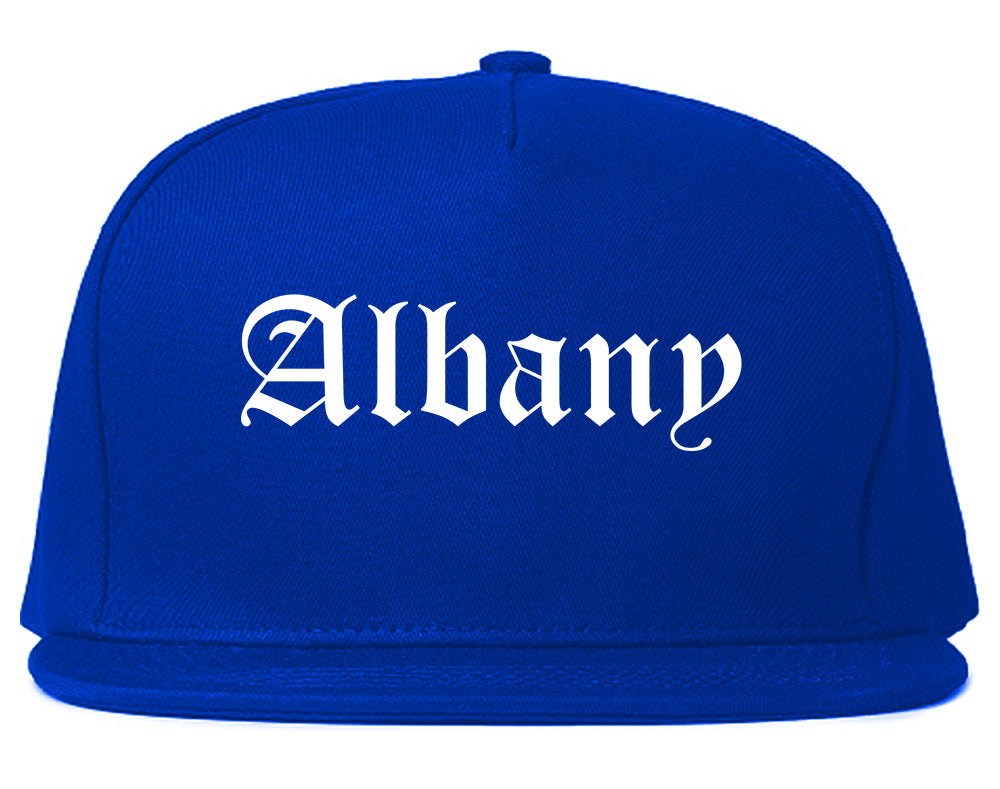 Albany Georgia GA Old English Mens Snapback Hat Royal Blue
