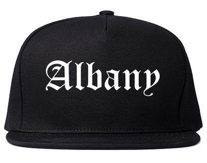 Albany New York NY Old English Mens Snapback Hat Black