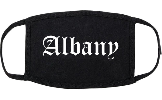 Albany Oregon OR Old English Cotton Face Mask Black