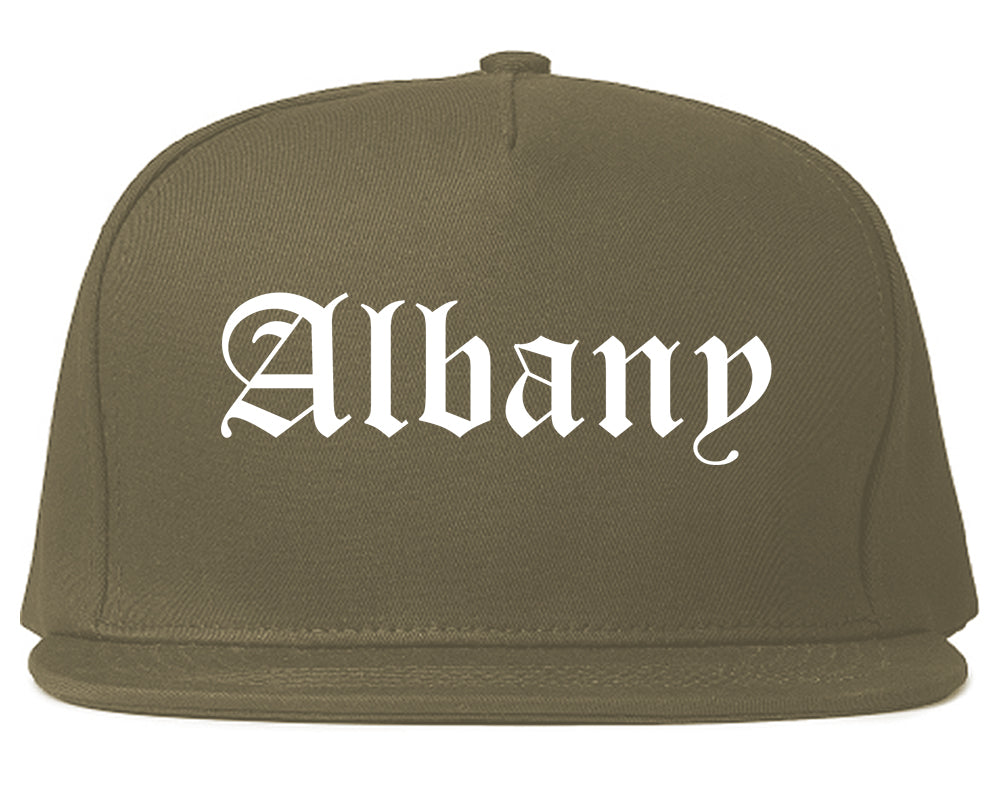 Albany Oregon OR Old English Mens Snapback Hat Grey