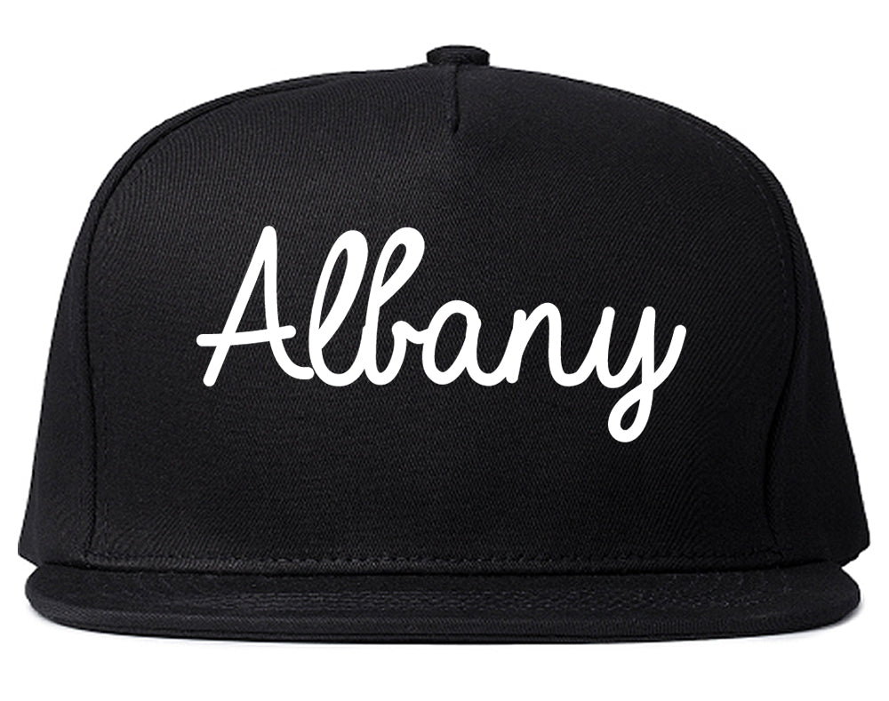 Albany Oregon OR Script Mens Snapback Hat Black