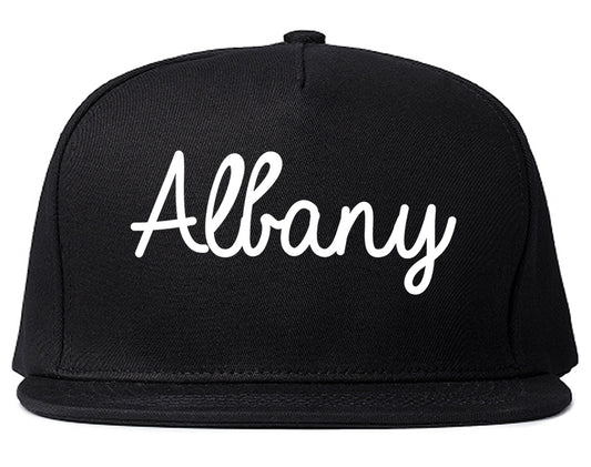 Albany Oregon OR Script Mens Snapback Hat Black