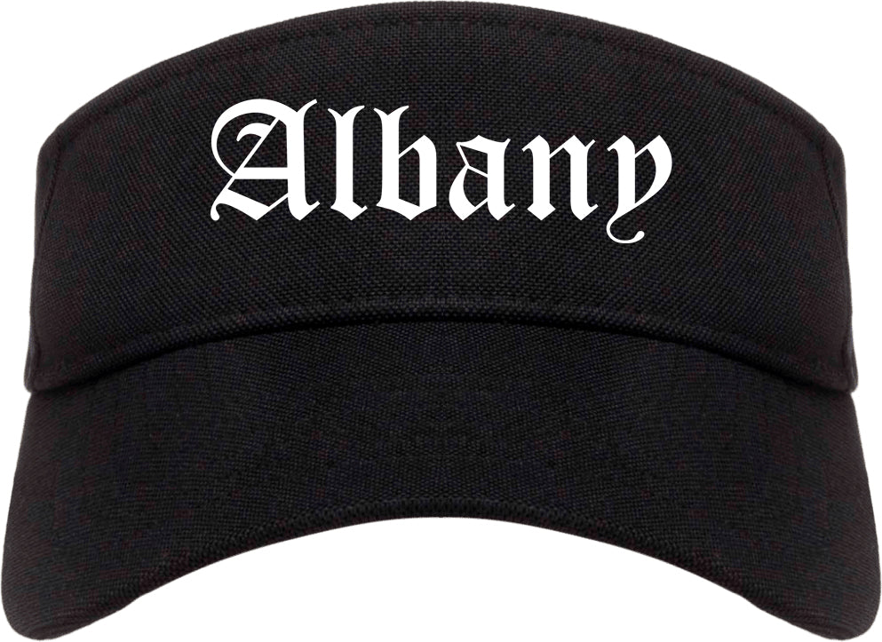 Albany Oregon OR Old English Mens Visor Cap Hat Black