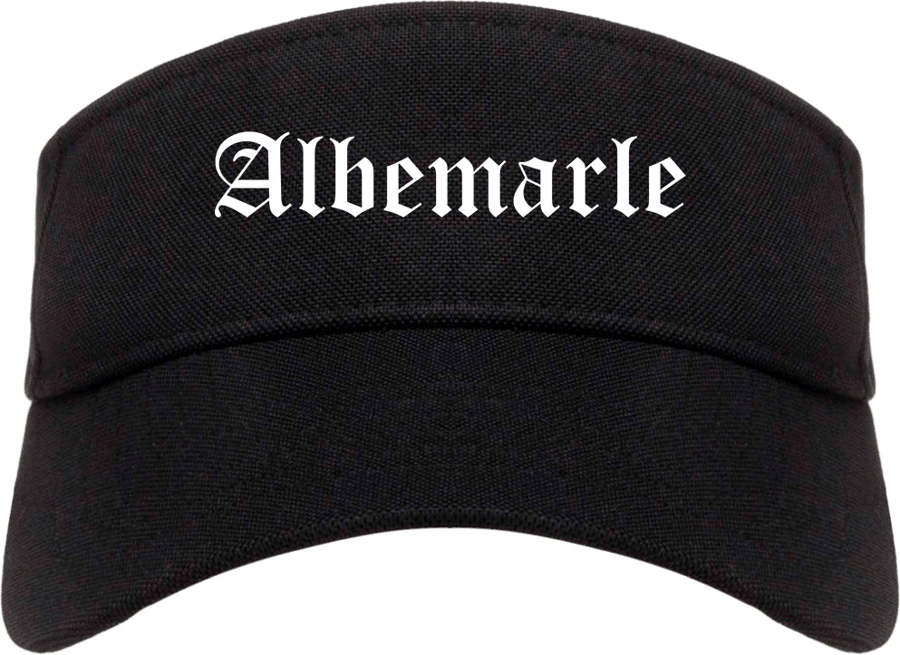 Albemarle North Carolina NC Old English Mens Visor Cap Hat Black