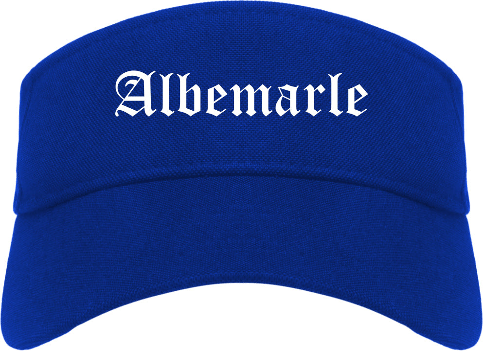 Albemarle North Carolina NC Old English Mens Visor Cap Hat Royal Blue