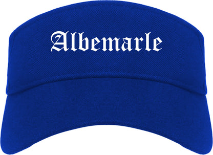 Albemarle North Carolina NC Old English Mens Visor Cap Hat Royal Blue
