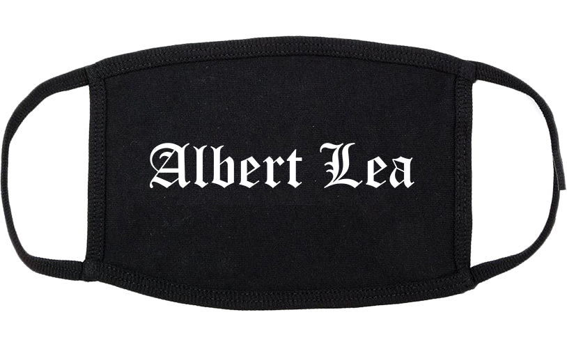 Albert Lea Minnesota MN Old English Cotton Face Mask Black