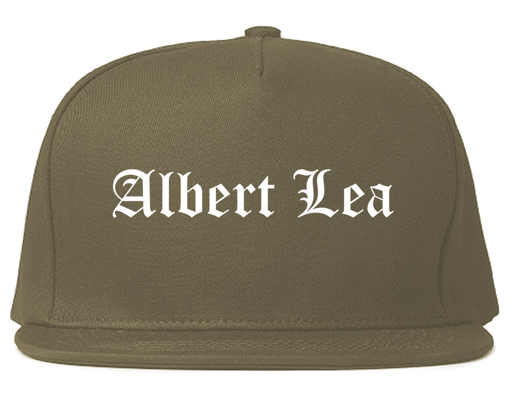 Albert Lea Minnesota MN Old English Mens Snapback Hat Grey