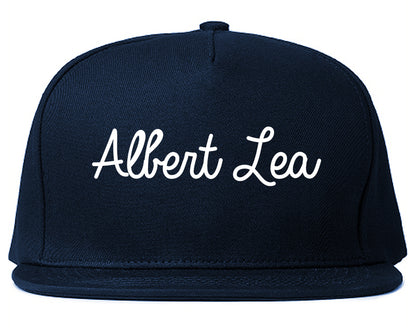 Albert Lea Minnesota MN Script Mens Snapback Hat Navy Blue