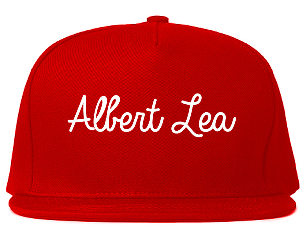 Albert Lea Minnesota MN Script Mens Snapback Hat Red