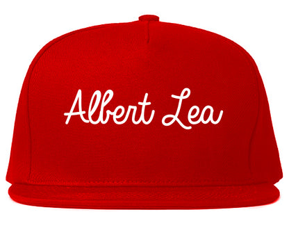 Albert Lea Minnesota MN Script Mens Snapback Hat Red