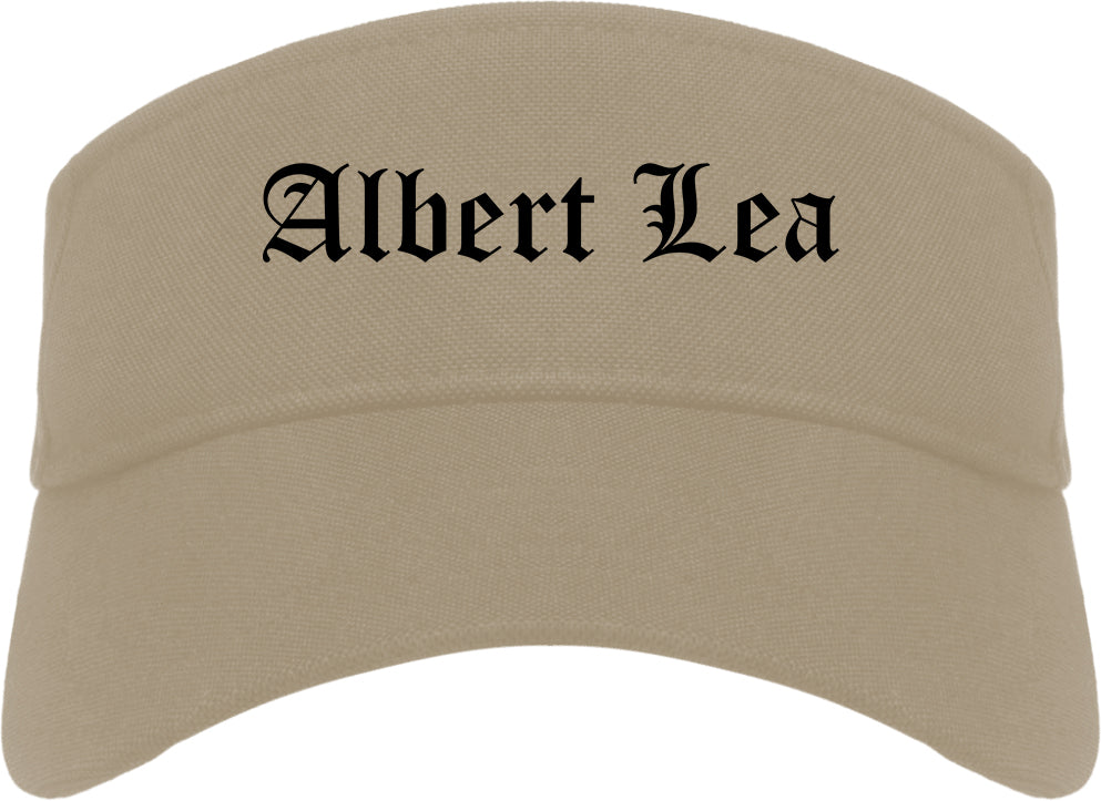 Albert Lea Minnesota MN Old English Mens Visor Cap Hat Khaki