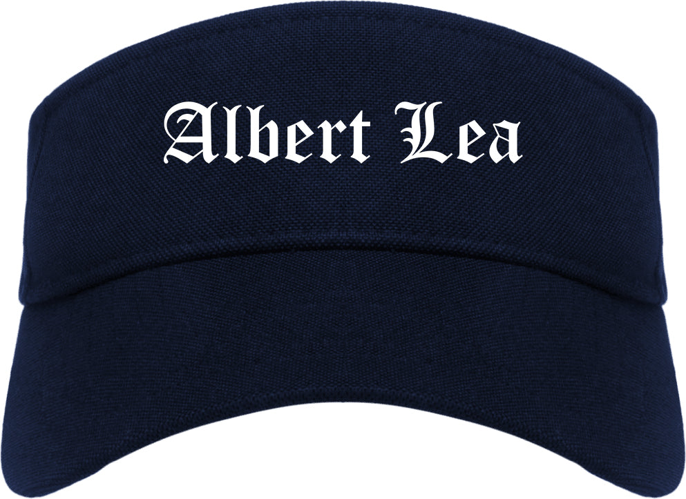 Albert Lea Minnesota MN Old English Mens Visor Cap Hat Navy Blue