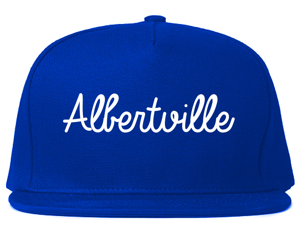 Albertville Alabama AL Script Mens Snapback Hat Royal Blue