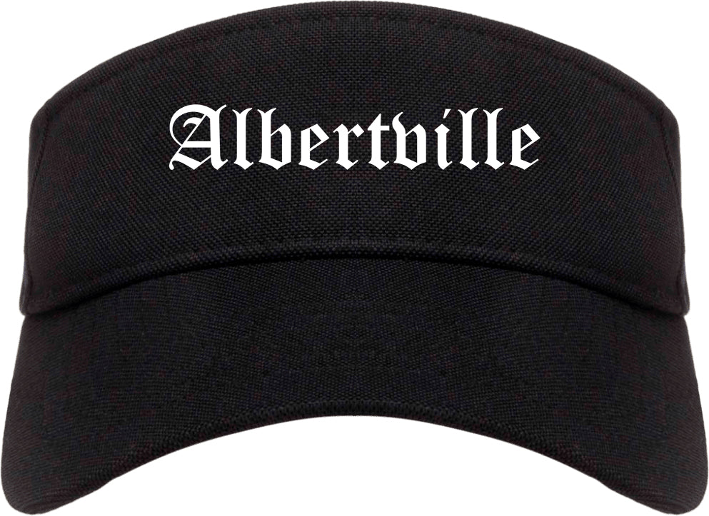 Albertville Alabama AL Old English Mens Visor Cap Hat Black