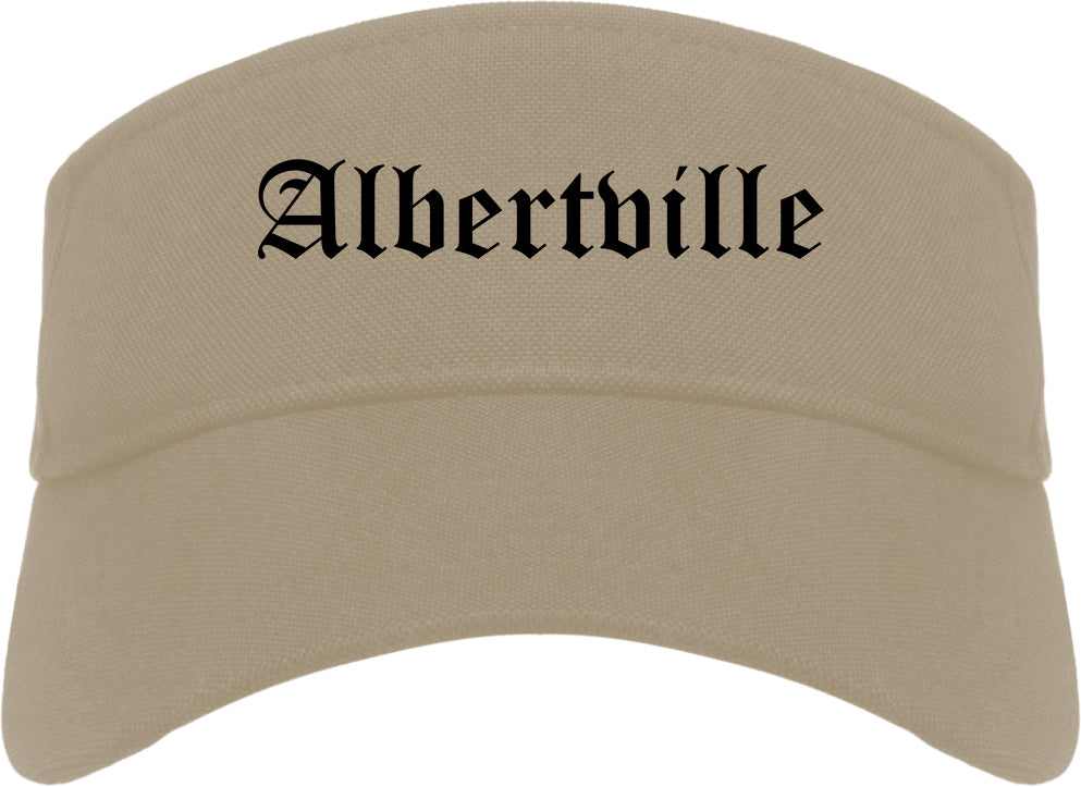 Albertville Alabama AL Old English Mens Visor Cap Hat Khaki