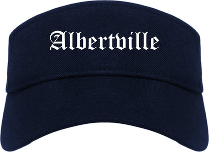 Albertville Alabama AL Old English Mens Visor Cap Hat Navy Blue