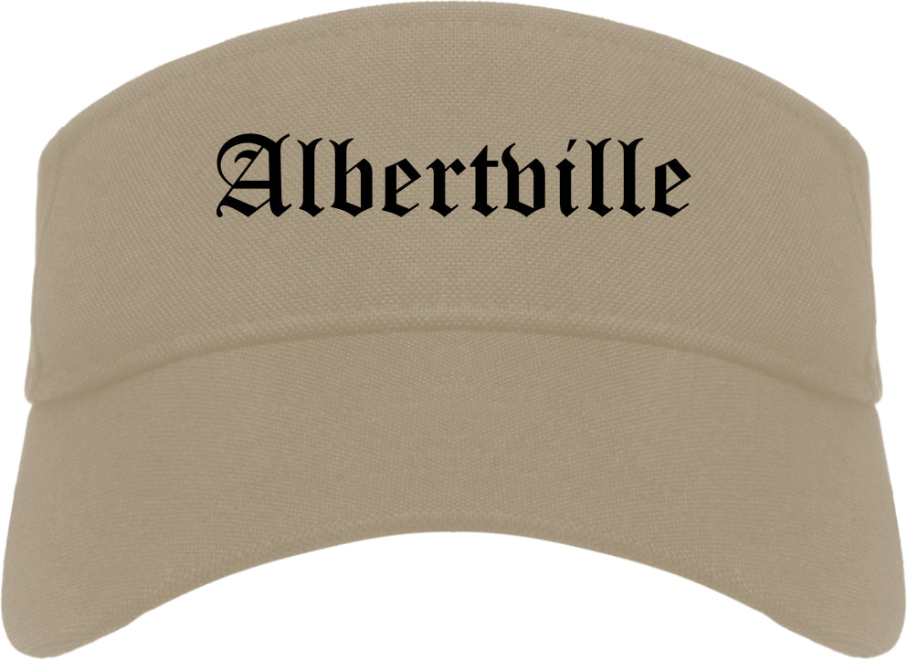 Albertville Minnesota MN Old English Mens Visor Cap Hat Khaki