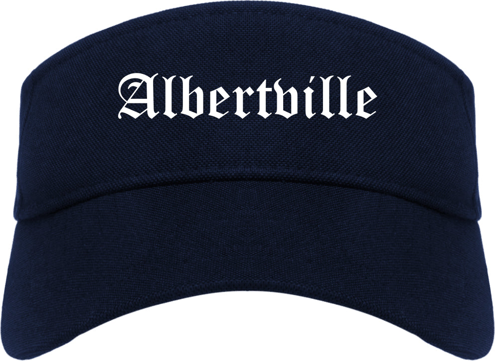 Albertville Minnesota MN Old English Mens Visor Cap Hat Navy Blue