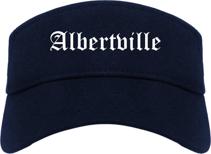 Albertville Minnesota MN Old English Mens Visor Cap Hat Navy Blue