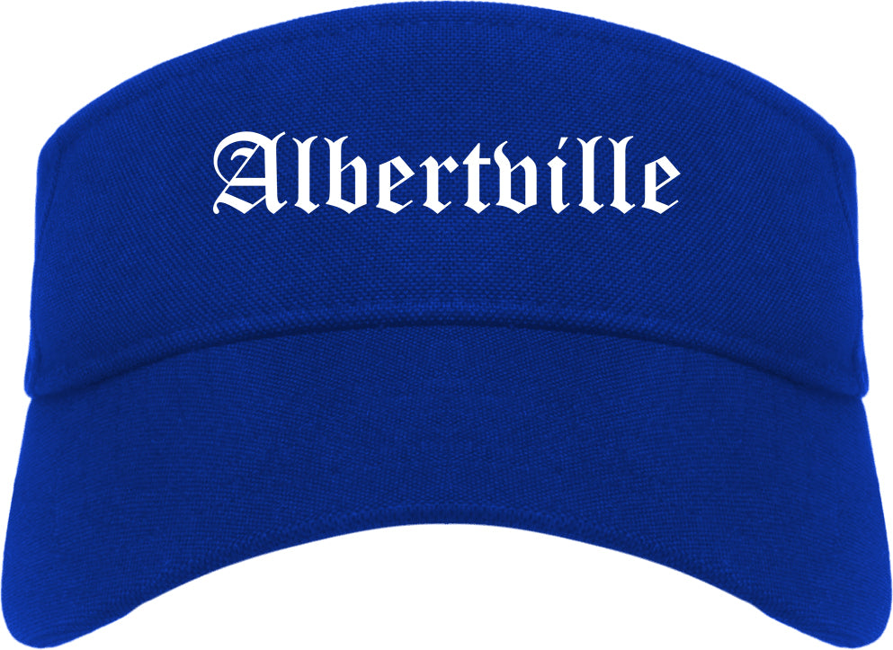 Albertville Minnesota MN Old English Mens Visor Cap Hat Royal Blue