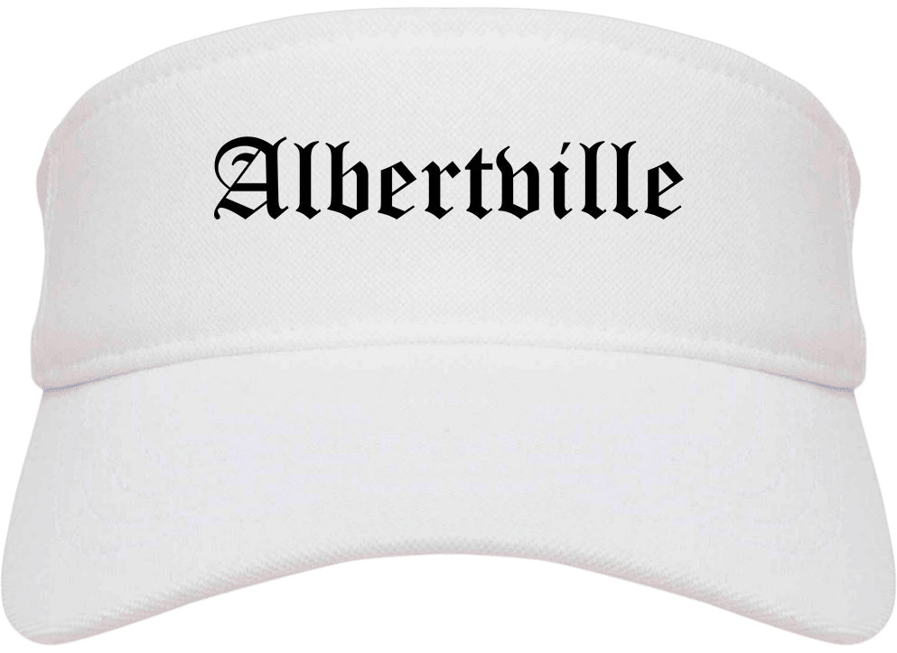 Albertville Minnesota MN Old English Mens Visor Cap Hat White