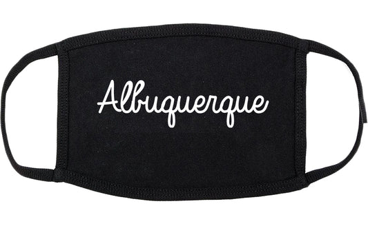 Albuquerque New Mexico NM Script Cotton Face Mask Black