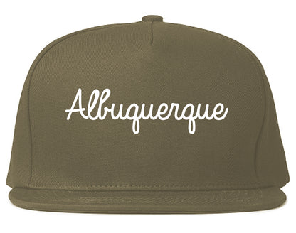 Albuquerque New Mexico NM Script Mens Snapback Hat Grey
