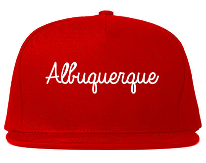 Albuquerque New Mexico NM Script Mens Snapback Hat Red