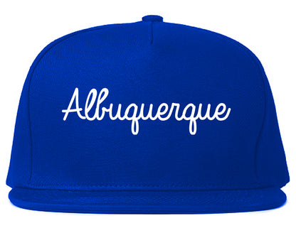 Albuquerque New Mexico NM Script Mens Snapback Hat Royal Blue