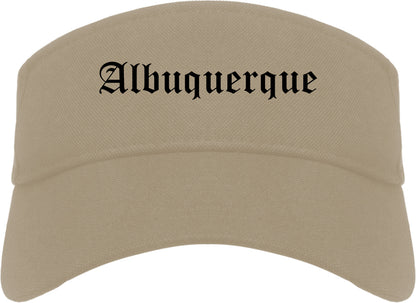 Albuquerque New Mexico NM Old English Mens Visor Cap Hat Khaki