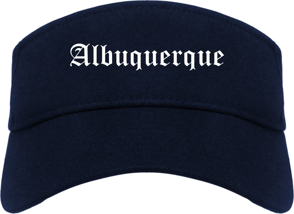 Albuquerque New Mexico NM Old English Mens Visor Cap Hat Navy Blue