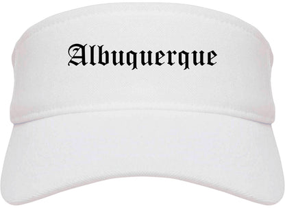 Albuquerque New Mexico NM Old English Mens Visor Cap Hat White