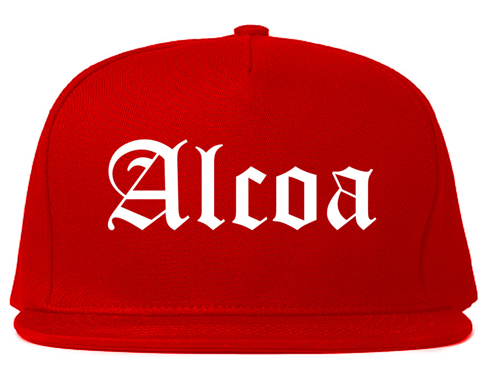 Alcoa Tennessee TN Old English Mens Snapback Hat Red