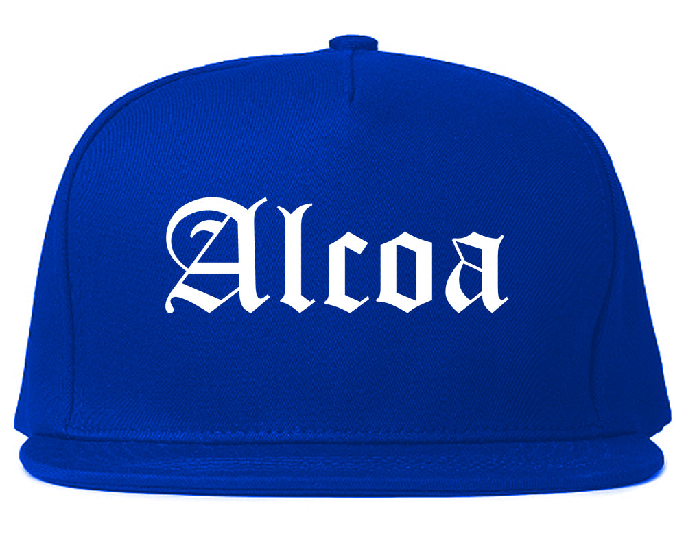 Alcoa Tennessee TN Old English Mens Snapback Hat Royal Blue