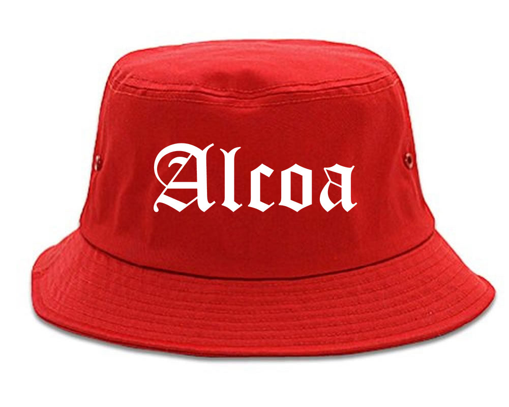 Alcoa Tennessee TN Old English Mens Bucket Hat Red