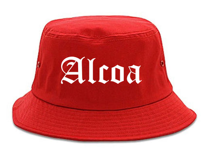 Alcoa Tennessee TN Old English Mens Bucket Hat Red