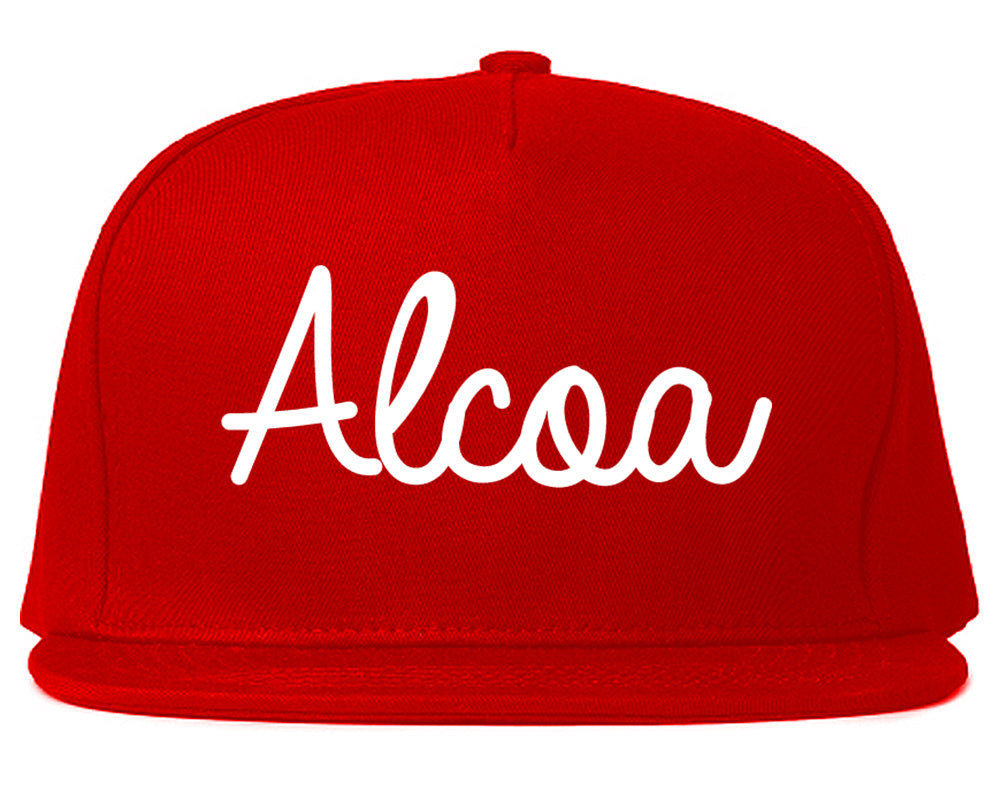 Alcoa Tennessee TN Script Mens Snapback Hat Red