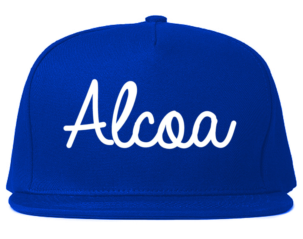 Alcoa Tennessee TN Script Mens Snapback Hat Royal Blue